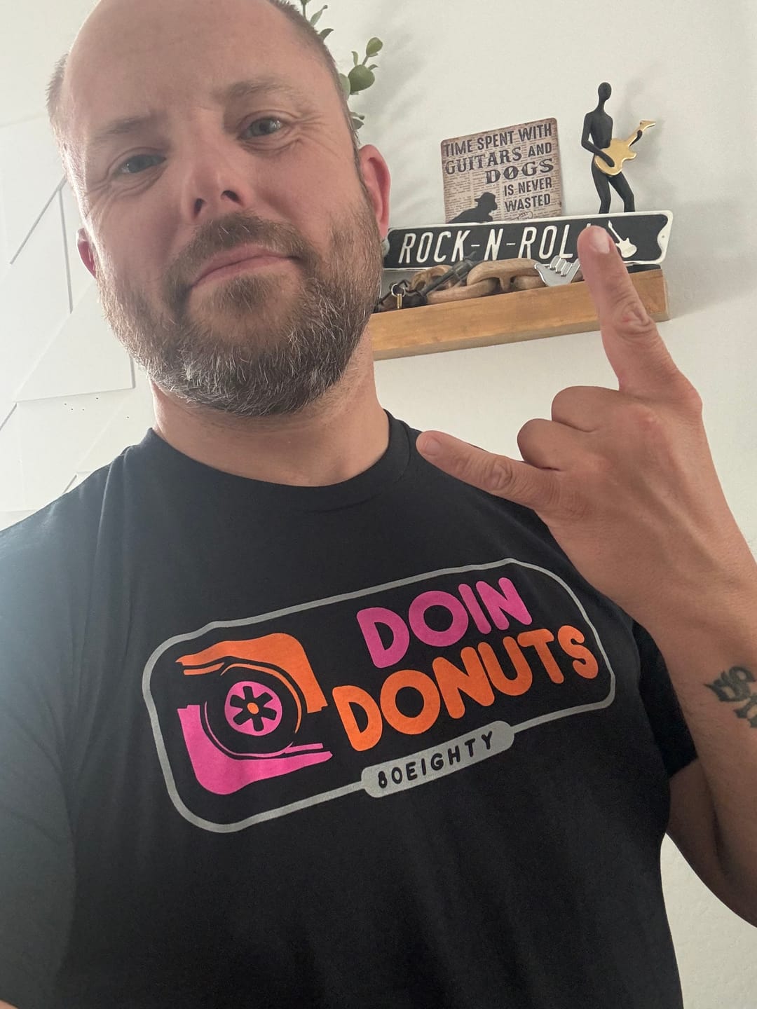 Customer photo review of 80Eighty® Doing Donuts Shirt