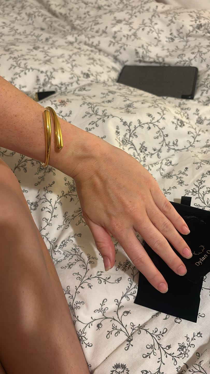 Customer photo review of Dome Cuff Bracelet Gold