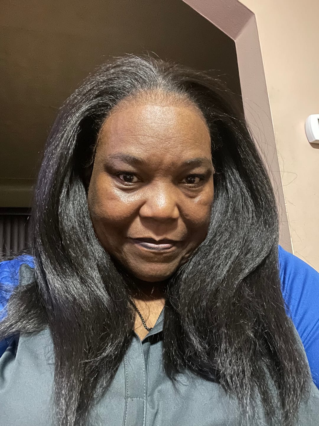 Customer photo review of Sensationnel Curls Kinks Glueless HD 13x6 Lace Front Wig - 13x6 KINKY LAYERED BLOW OUT 22" - Kinky Edges