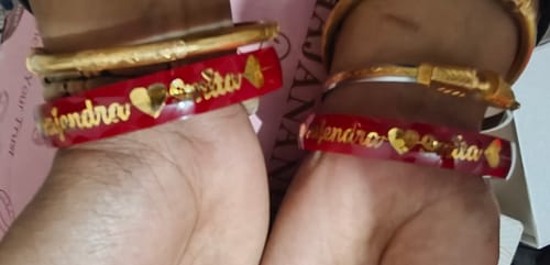 Customer photo review of Anmol Bandhan Gold Bangles –  Love & Togetherness crafted in Gold