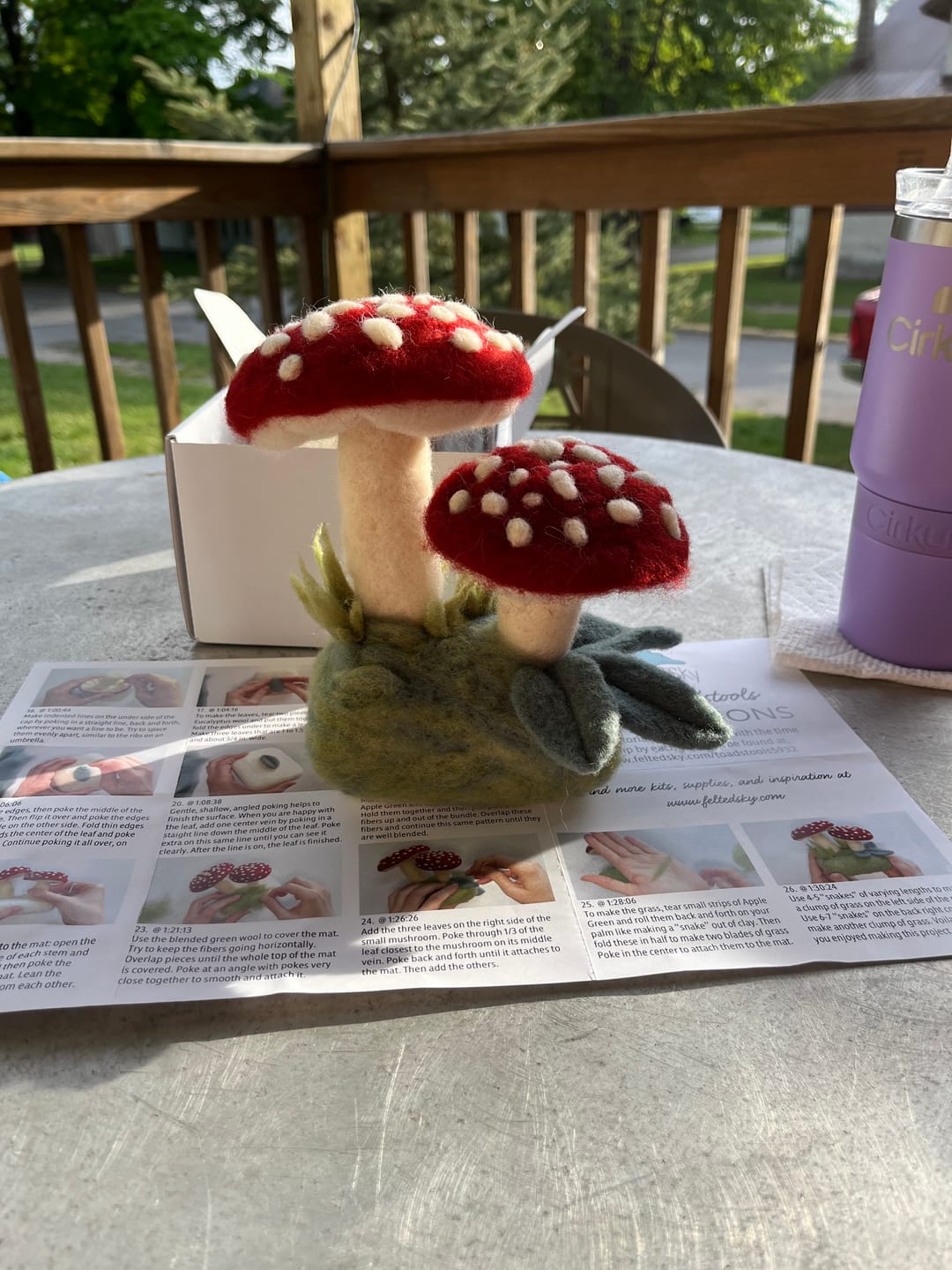 Customer photo review of Forest Toadstools Mini Needle Felting Kit
