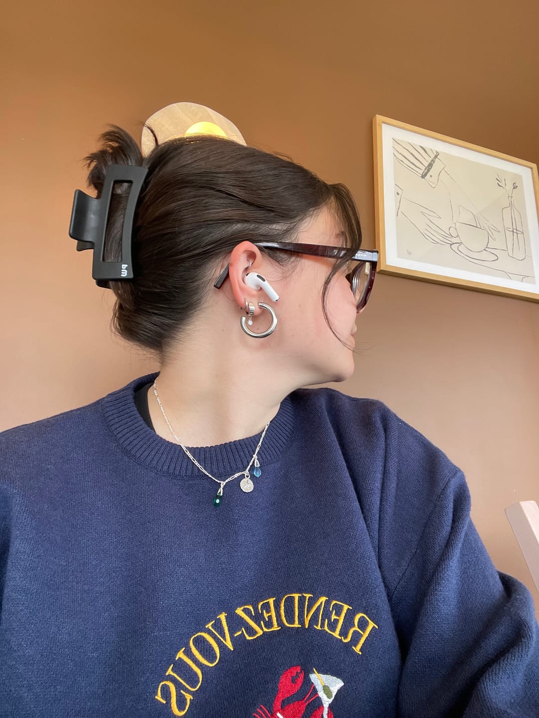 Customer photo review of Honey Medium Claw Clip