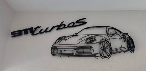 Customer photo review of Your Custom Car Silhouette Metal Wall Art