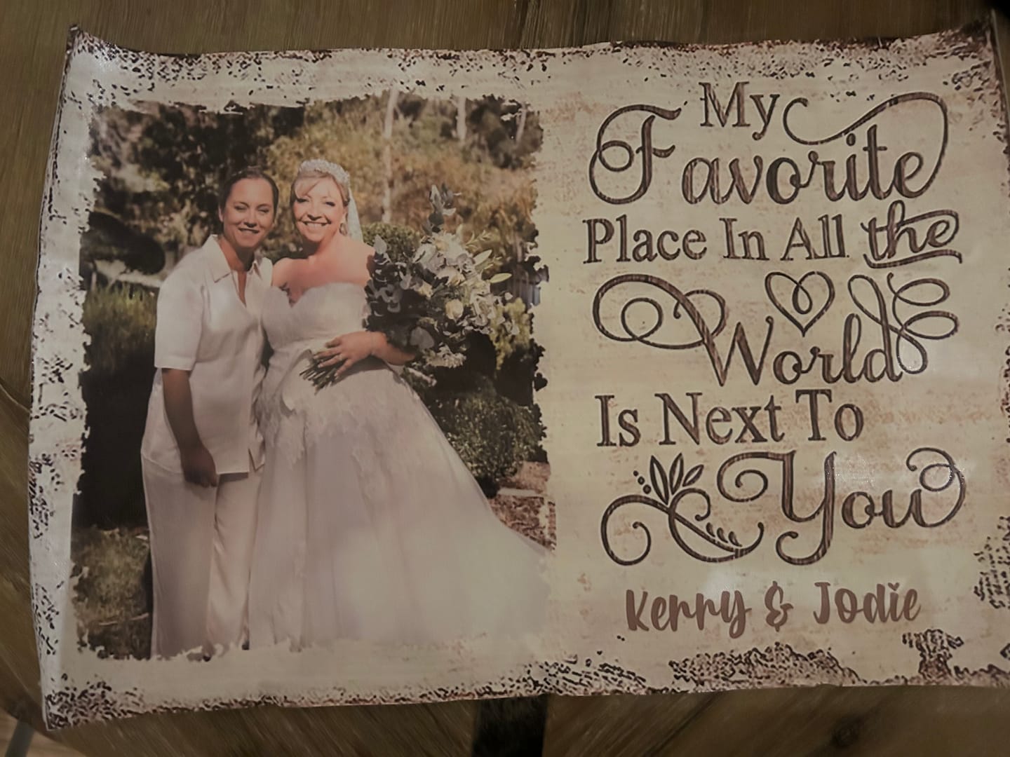 Customer photo review of Next To You Is One Of My Favorite Places To Be - Upload Image - Personalized Horizontal Poster