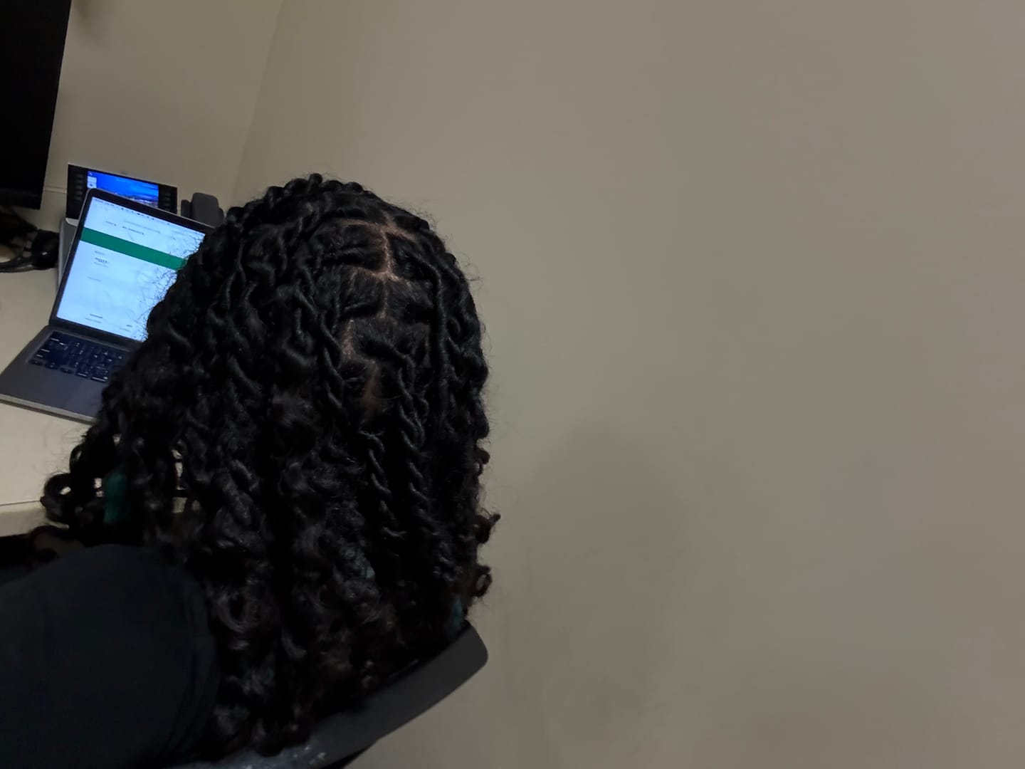 Customer photo review of Loose Curly Bulk Hair Extensions for Braiding