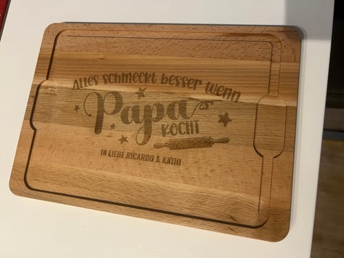 Customer photo review of Wenn Papa kocht - Schneidebrett