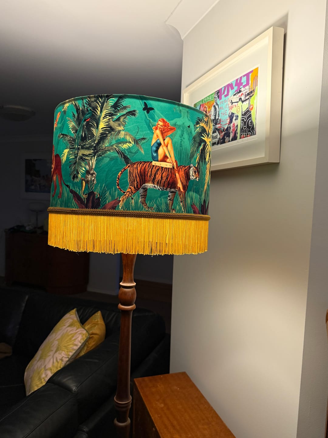 Customer photo review of Jungle Walk  Green Tassel Drum Lampshade