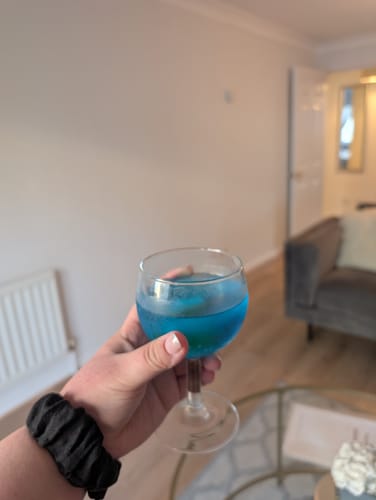 Customer photo review of Blue Marshmallow Flavoured Shimmer Syrup for Drinks
