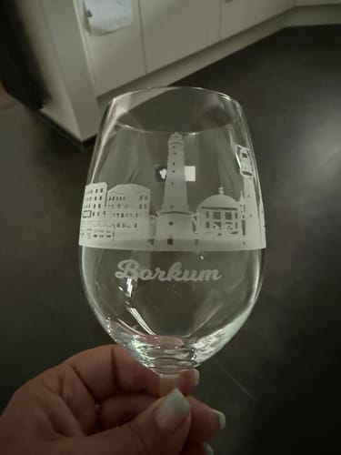 Customer photo review of Leonardo Weingläser mit Gravur - Skyline Borkum