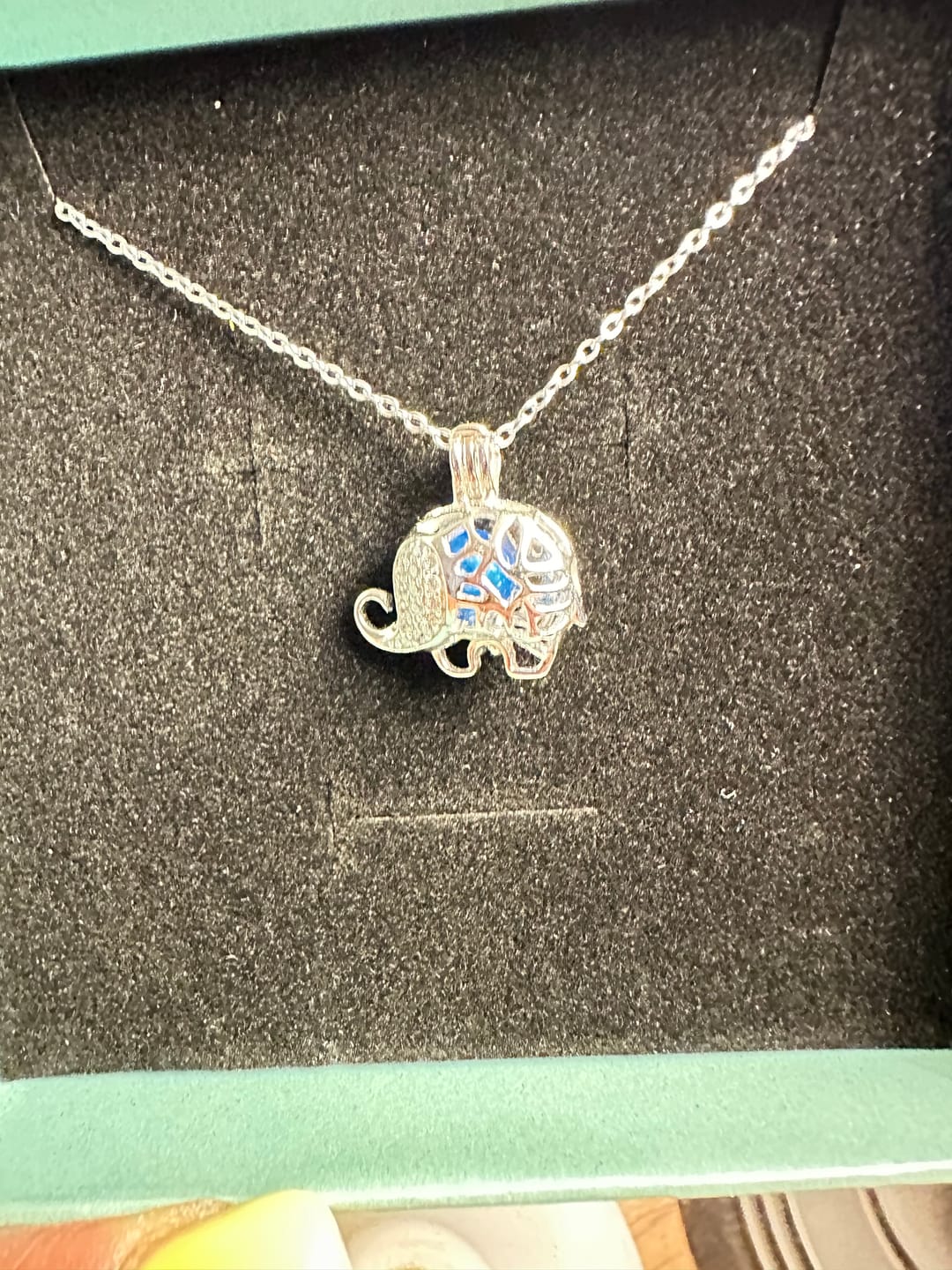 Customer photo review of Cage Pendant 925 Sterling Silver - Elephant Rhinestone
