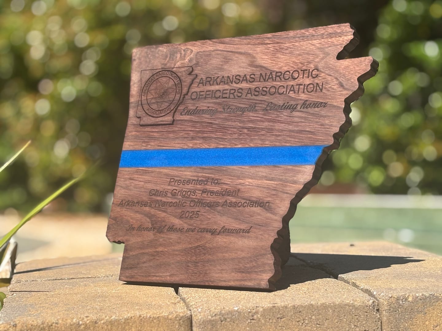 Customer photo review of 13.4x12.0" State Of Arkansas Acrylic Router Template