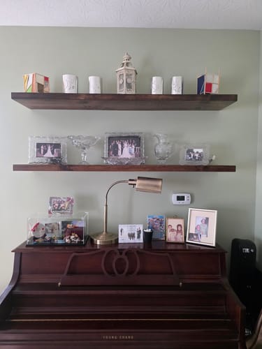 Customer photo review of Rustic Floating Shelves