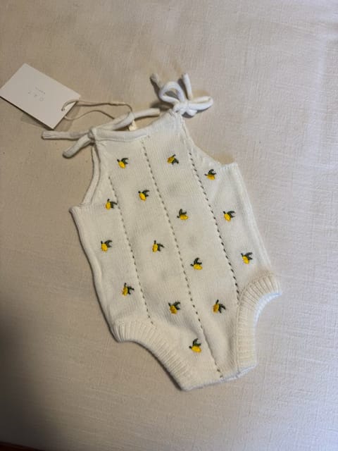 Customer photo review of Heirloom Onesie - Lemons