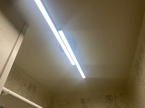 Customer photo review of Dimmable 2-Light Long Strip Linear LED Flush Mount