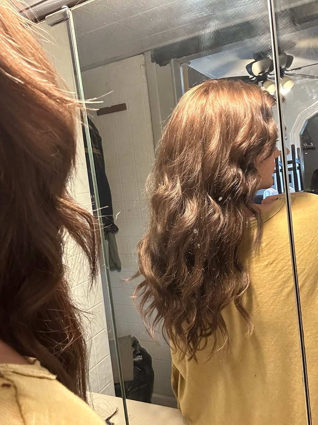 Customer photo review of 6x7 Inches Virgin Human Hair Toppers Mono Base Medium Brown #4