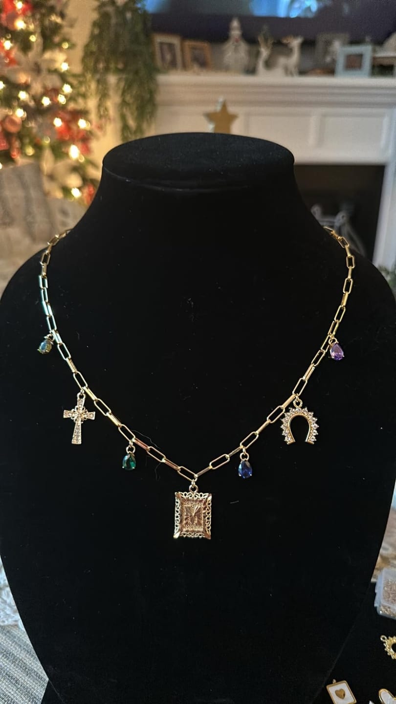 Customer photo review of LUXIIVA®  LEAH  INITIAL NECKLACE