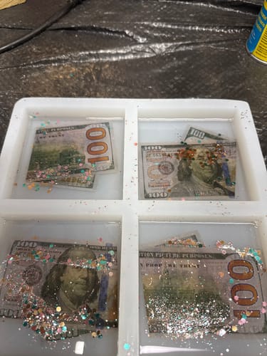 Customer photo review of 4x4x1" Thick 4 Coaster Silicone Mold - Square