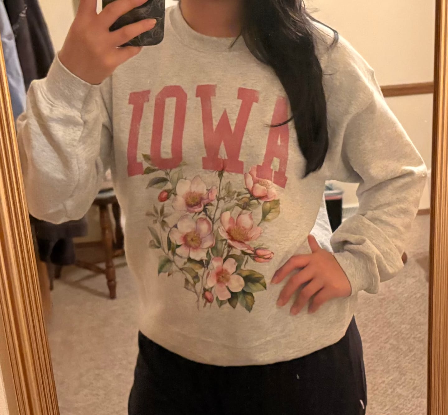 Customer photo review of Iowa State Flower Sweatshirt