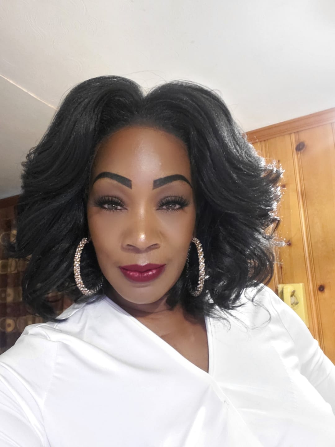 Customer photo review of Sensationnel Curls Kinks & Co Glueless Kinky Edges 13x6 HD Lace Front Wig - 13x6 KINKY BODY WAVE 14"