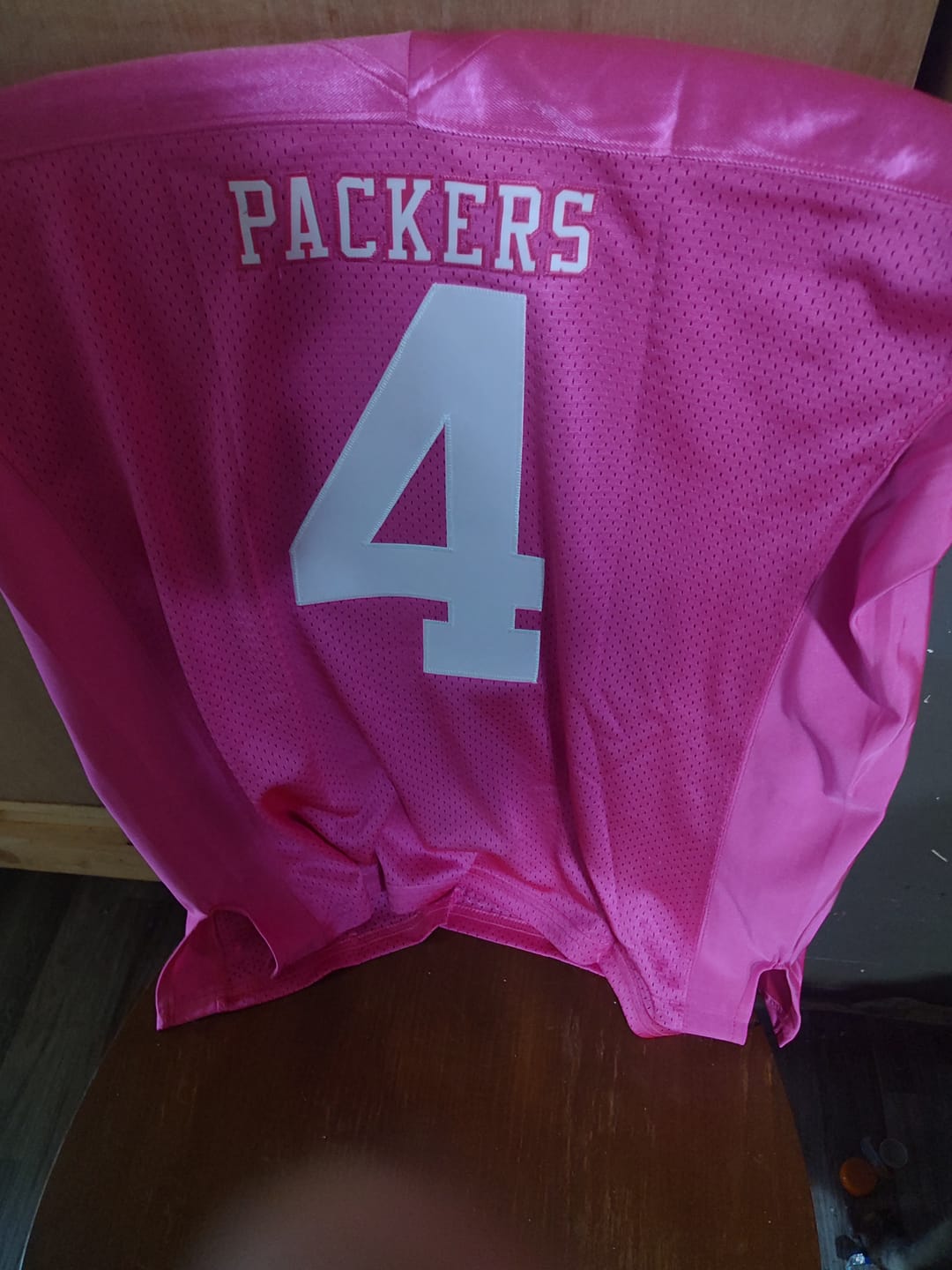 Customer photo review of Custom Pink White Classic Style Mesh Authentic Football Jersey