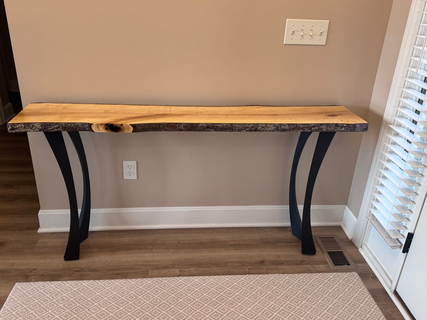 Customer photo review of Console Table Legs 211 Cleo 28H Unique Design