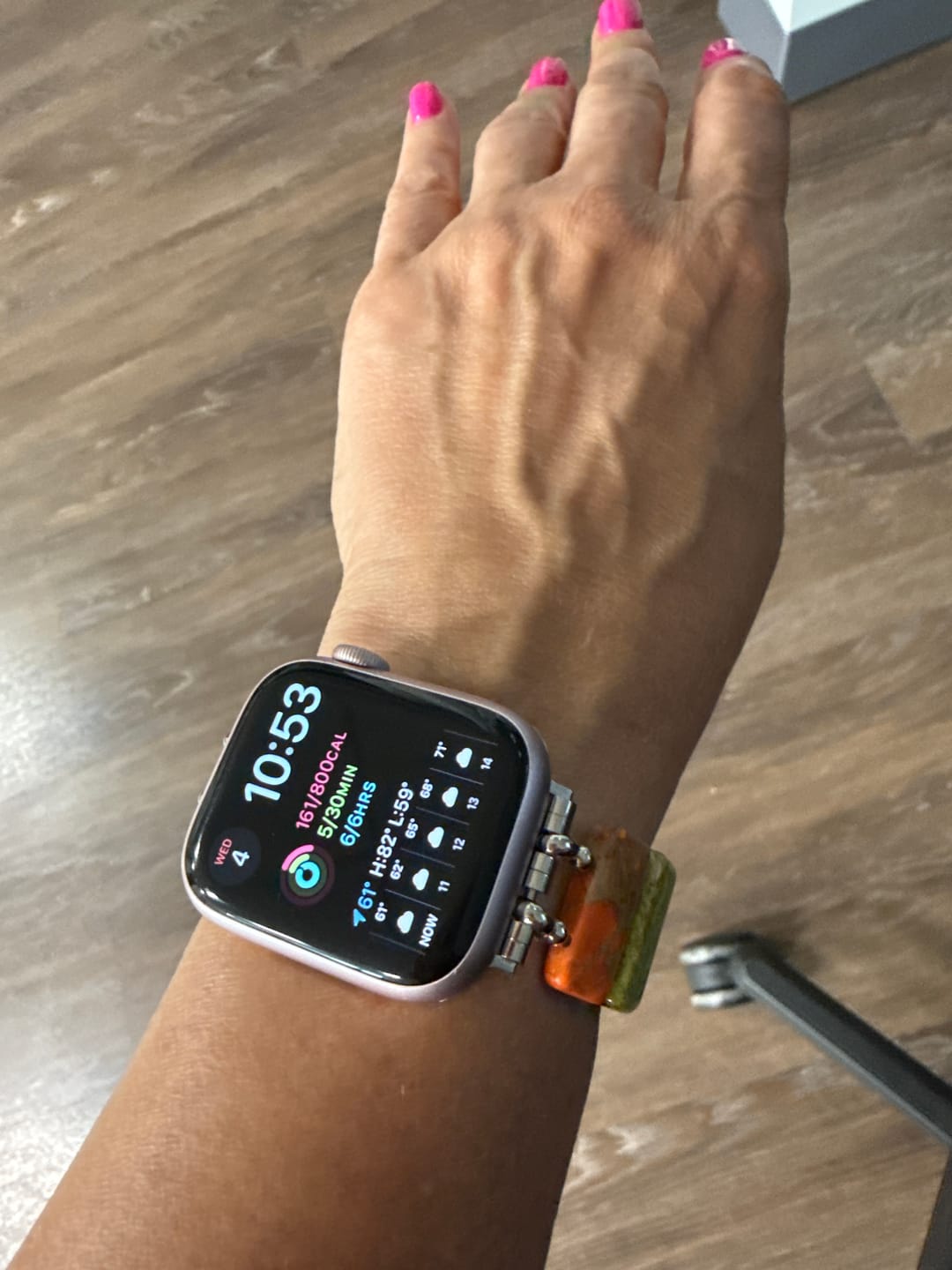 Customer photo review of Chakra Harmony Stretch Apple Watch Strap