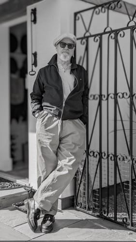 Customer photo review of 1930s IVY Style Double Pleated Chino Trousers - Khaki