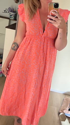 Customer photo review of Musselin Kleid rosa LEO LOVER orange