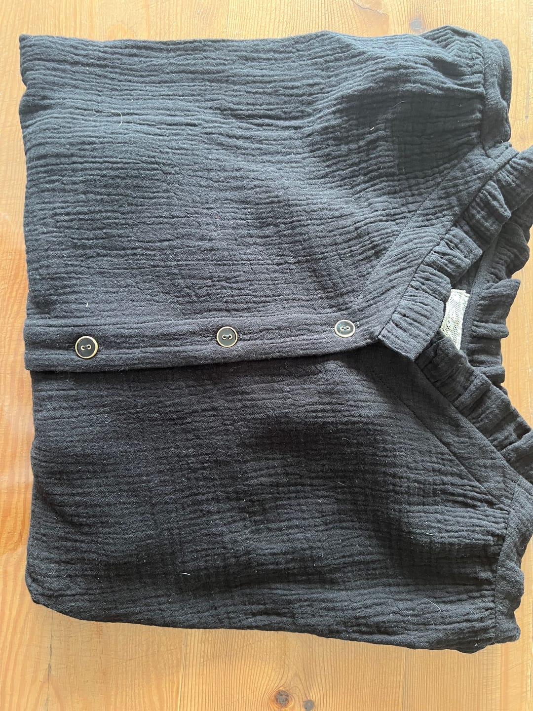 Customer photo review of Blouse Miléna - Dobby tressé vert d'eau