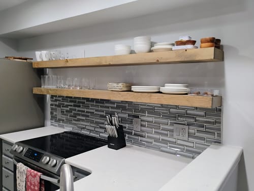 Customer photo review of Modern 3" Thick Floating Shelves