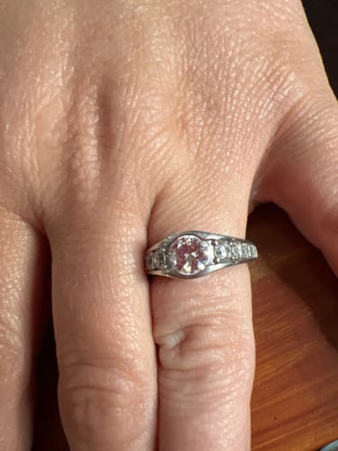 Cara B. review of Bezel Round Moissanite Channel Euro Shank Engagement Ring image 1 out of 1