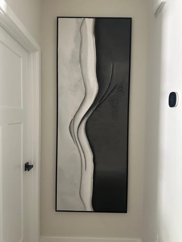 Customer photo review of Serene Horizons-Modern Textured Abstract Landscape Painting for Living Room or Office Decor