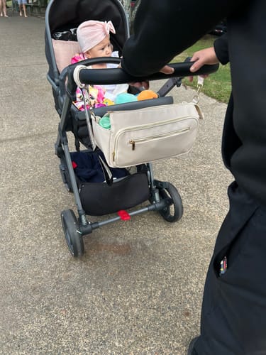 Customer photo review of LuxeLittleOne™ Vegan Leather Pram Caddy