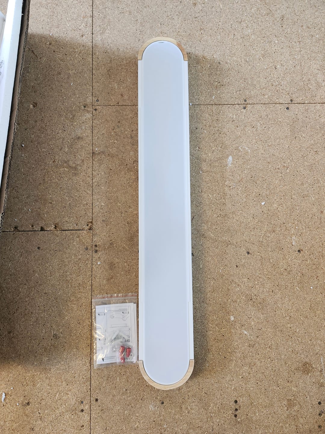 Customer photo review of Oval Led Flush Mount With Wood Accent
