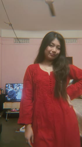 Customer photo review of Aayat Red Rose Cotton Kurta