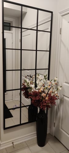 Customer photo review of Black Window Pane Mirror (71"H x 31"W)