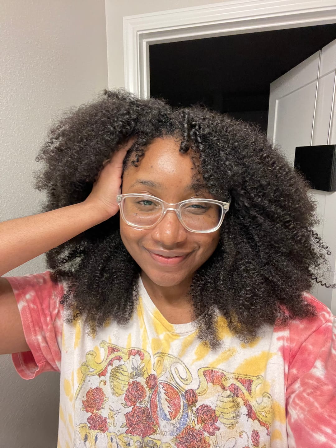 Customer photo review of Afro Kinky Curly Human Crochet Hair