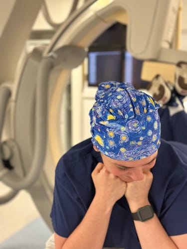 Customer photo review of DuoStyle Scrub Hat - Starry Night