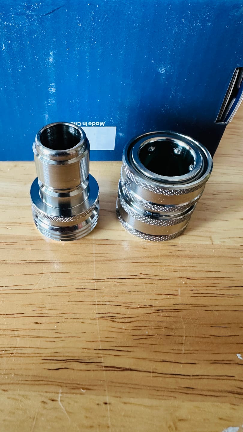 Customer photo review of Stainless Steel Garden Hose Quick Connects GHT (3 Pack)
