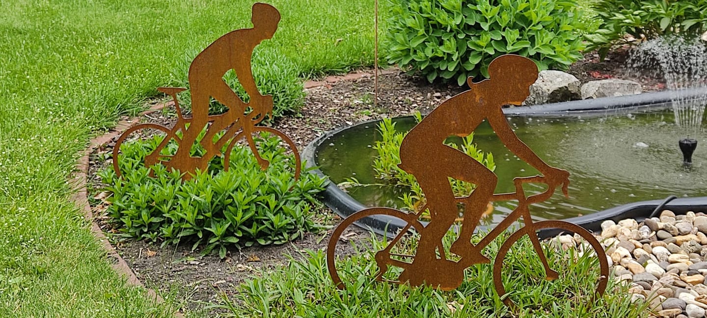 Customer photo review of Gartenstecker Radfahrerin