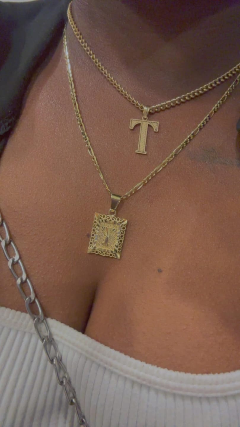 Customer photo review of LUXIIVA®  LEAH  INITIAL NECKLACE