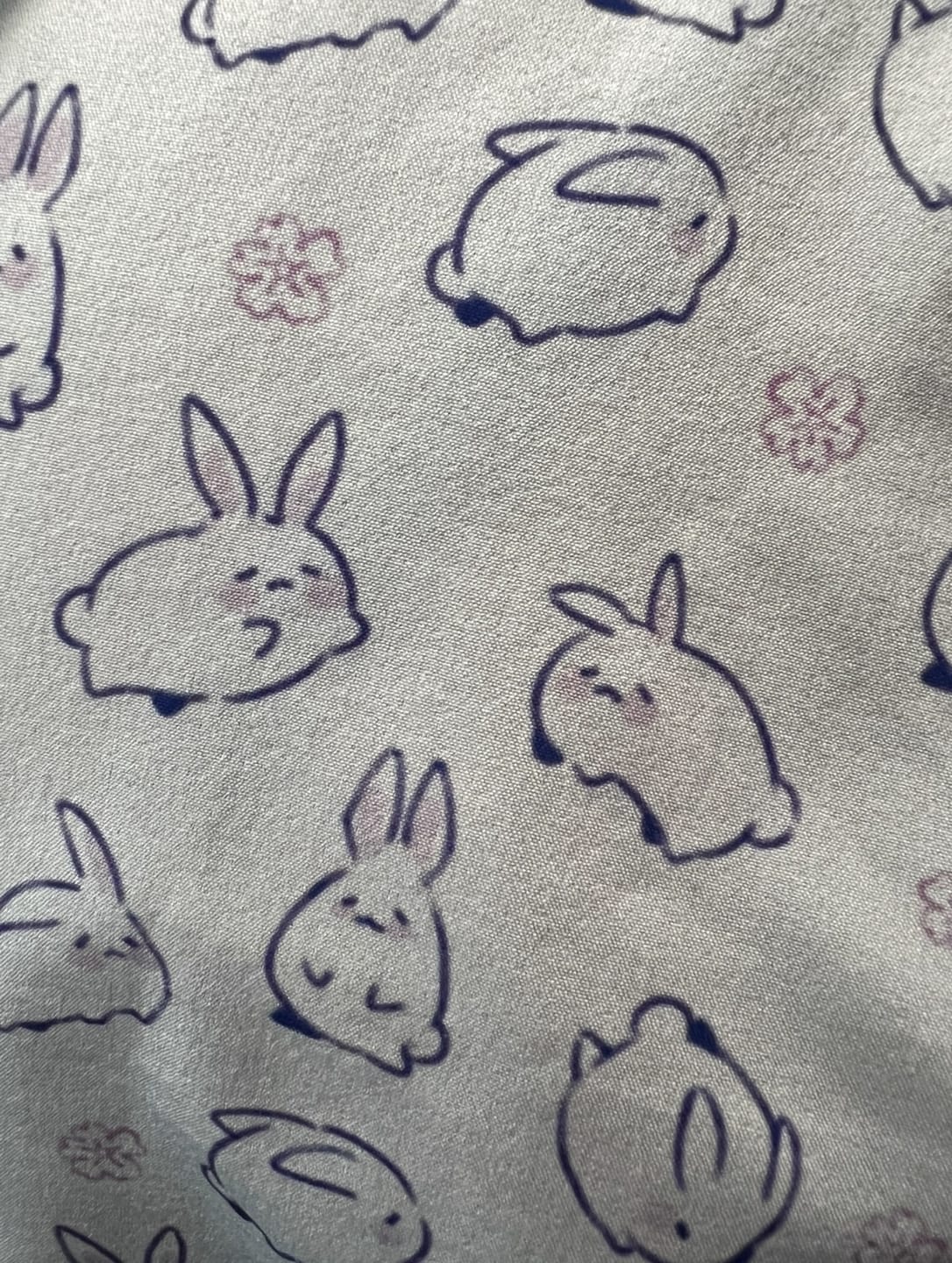 Customer photo review of Lilac Anime Bunnies Button Up Shirt