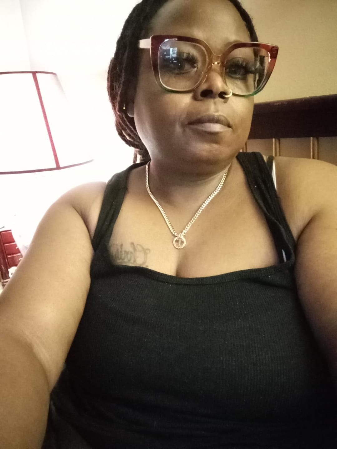 Customer photo review of LUXIIVA®  HOLLOW CAPITAL INITIAL NECKLACE
