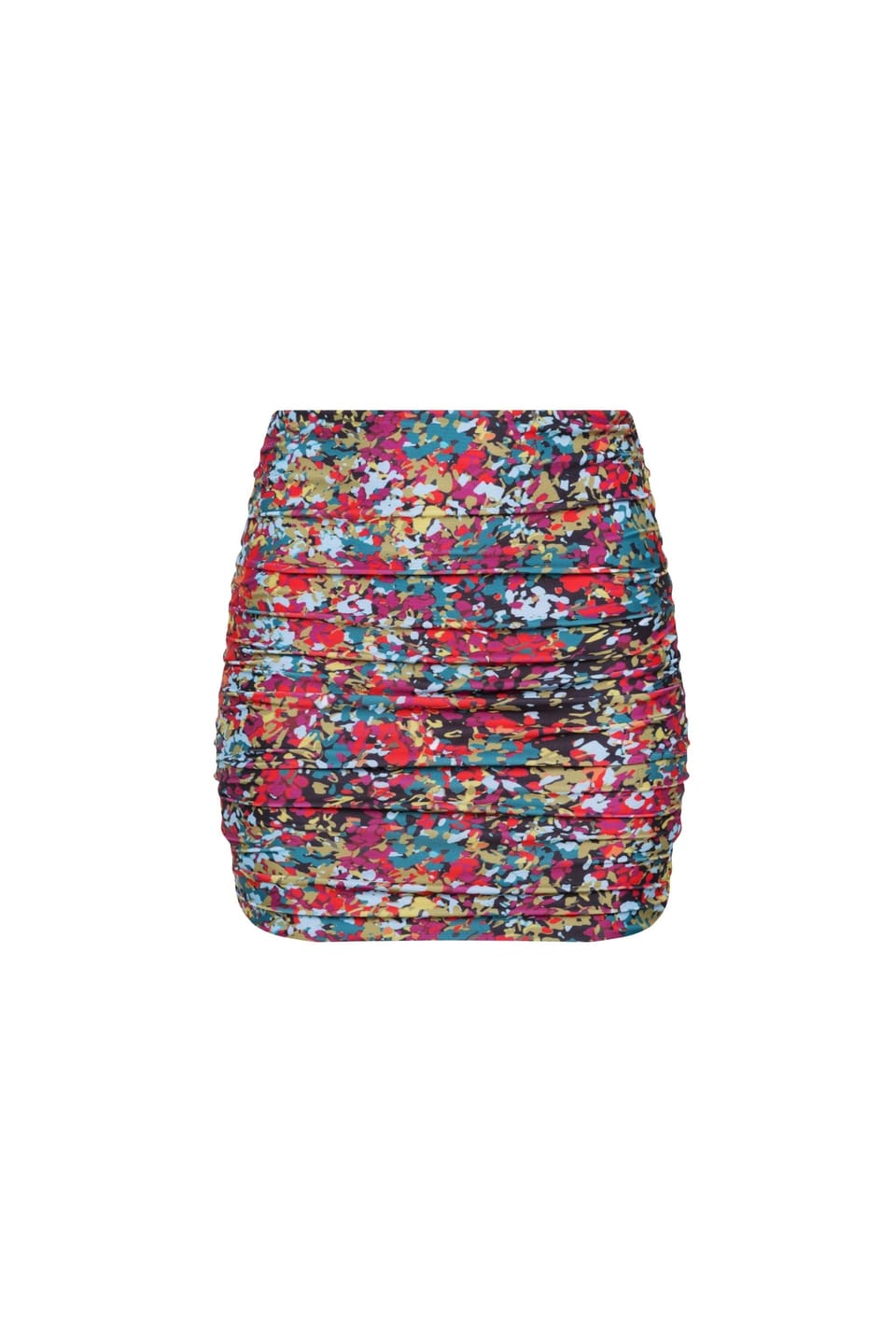 Customer photo review of Rio Ruched Mini Skirt Red Confetti Floral