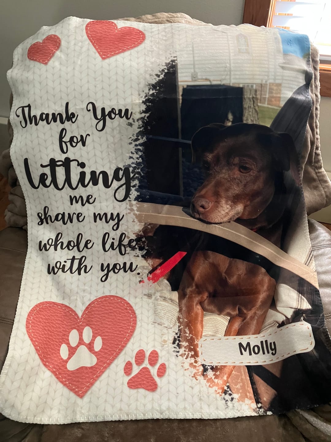Customer photo review of Thank you - Personalized Blanket