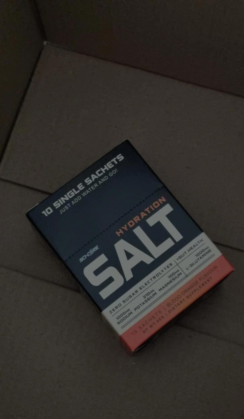 Customer photo review of HYDRATION SALT Blood Orange 10 x single serving sachets