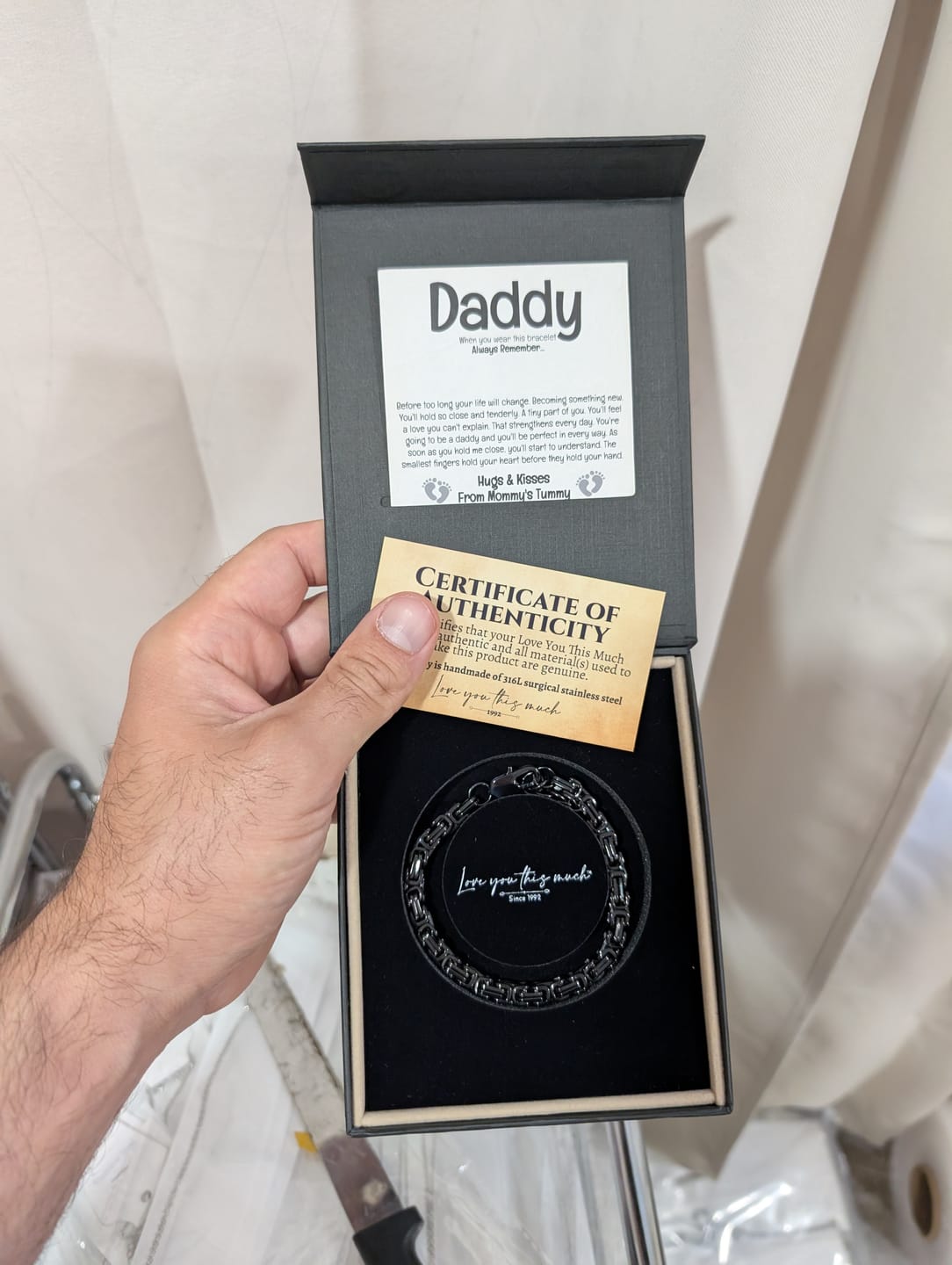 Customer photo review of (Almost Sold Out) From Bump Father's Day Classic 5mm Steel Bracelet