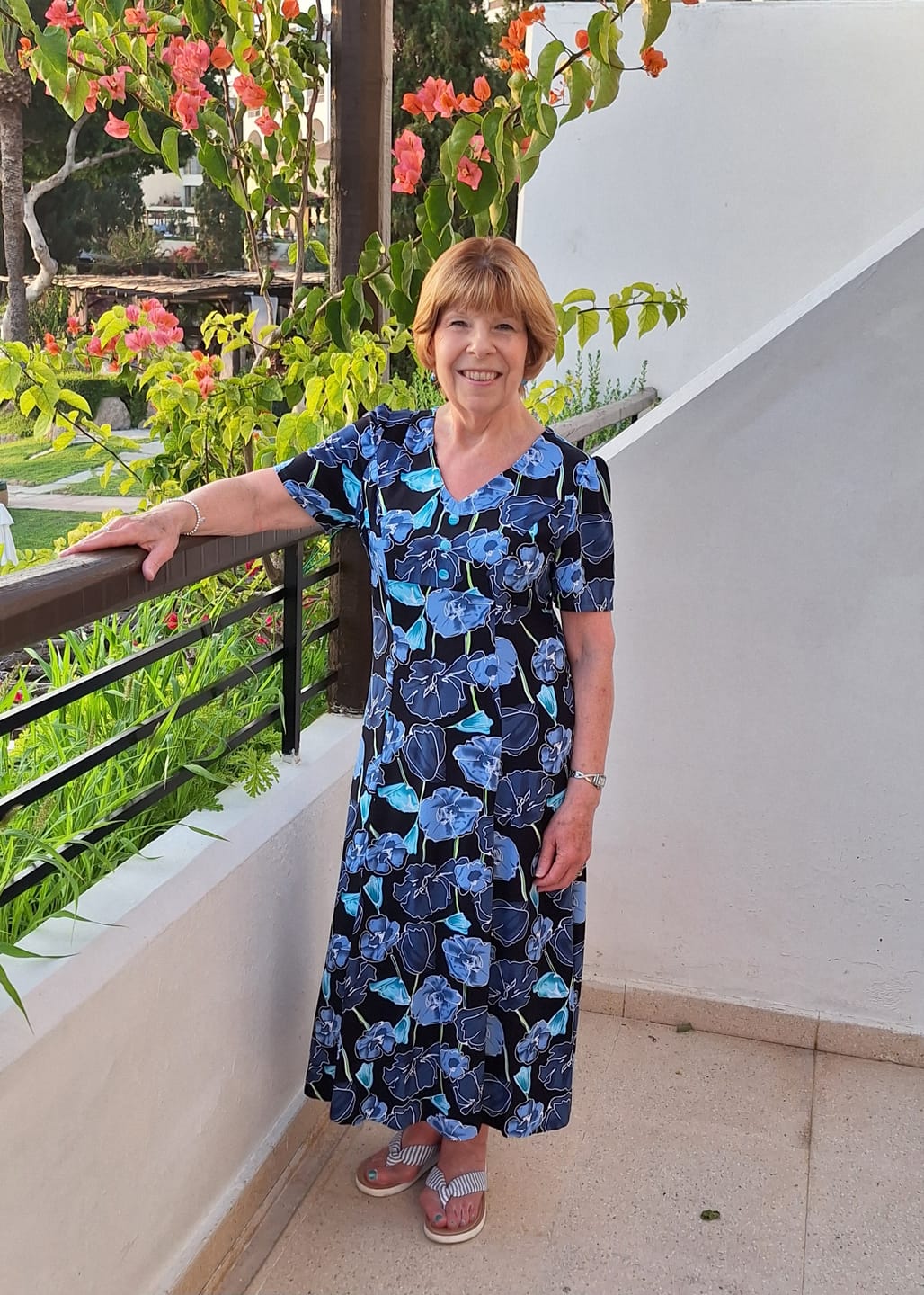 Customer photo review of Flower Drawings on Black Viscose Challis Fabric