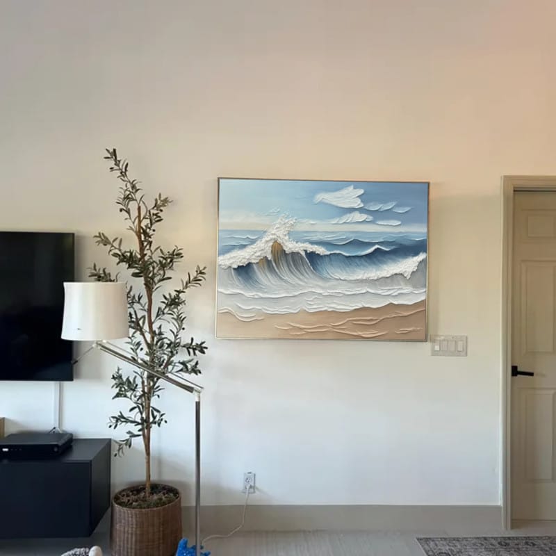 Customer photo review of Ocean Textured Painting Canvas #OP021