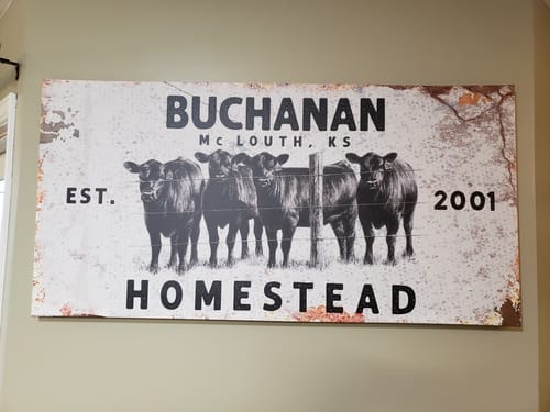 Customer photo review of Cattle Ranch Rustic Sign